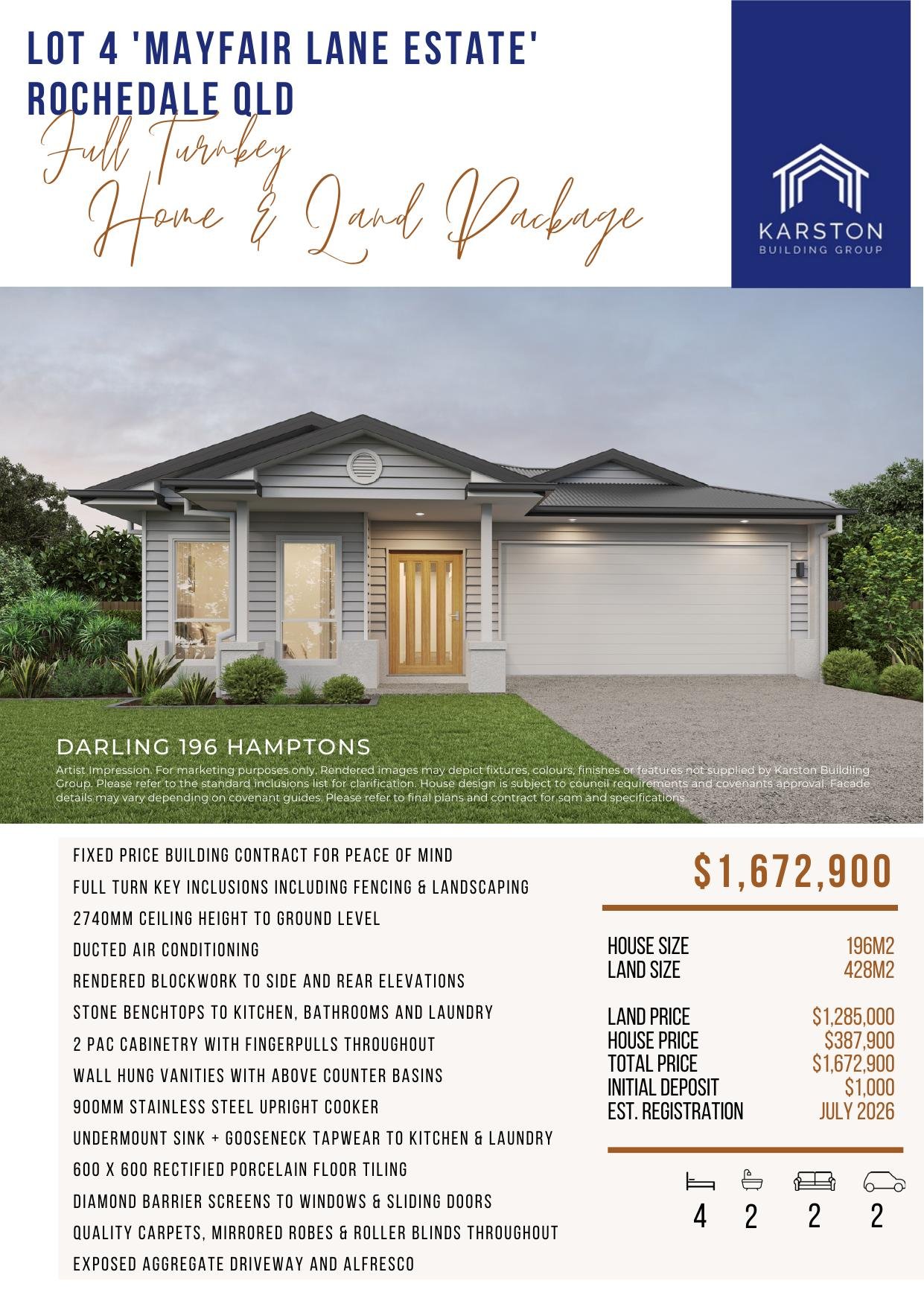page-01 Darling 196 Hamptons — Lot 4, Mayfair Lane, Rochedale